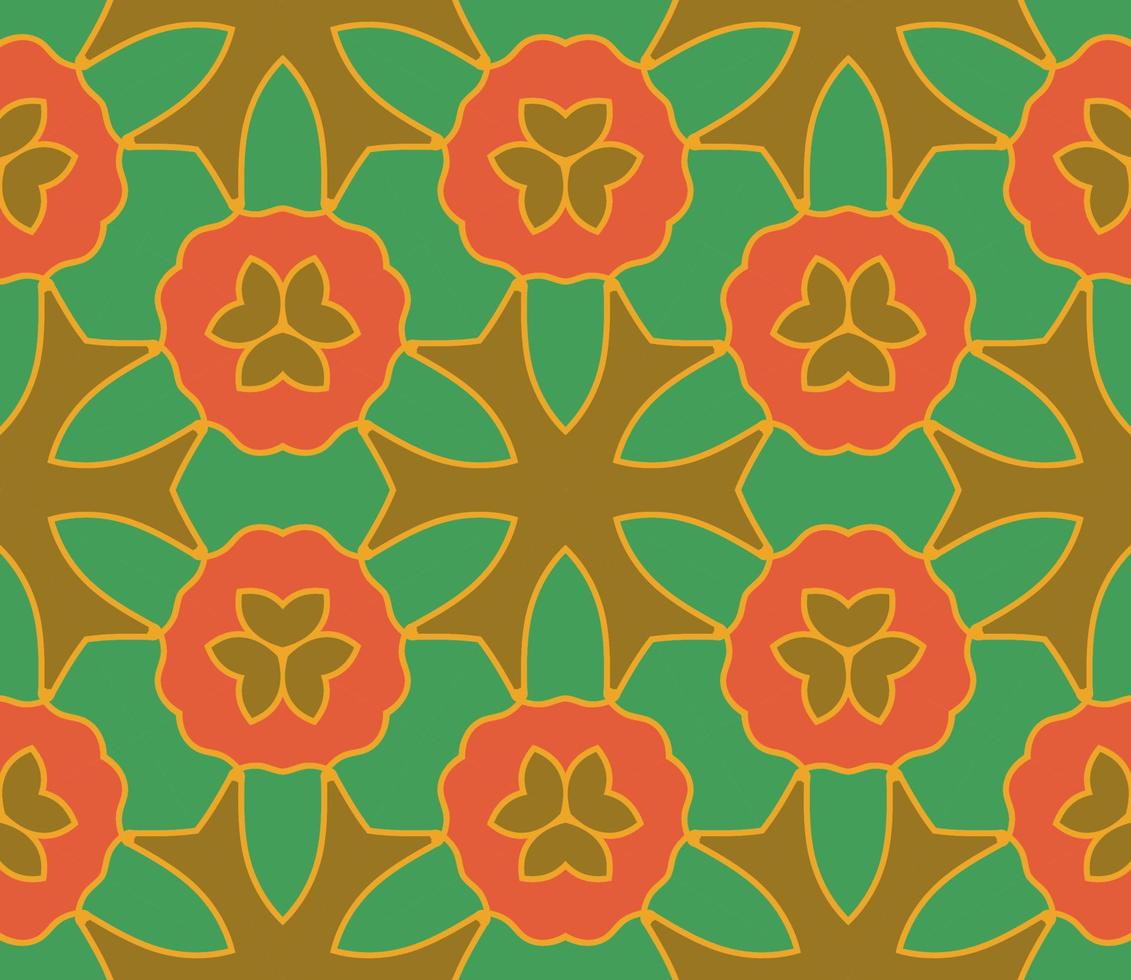 abstracte kleurrijke doodle geometrische naadloze bloemenpatroon. bloemen achtergrond. caleidoscoopmozaïek, geotegel van dunne lijnornament. vector