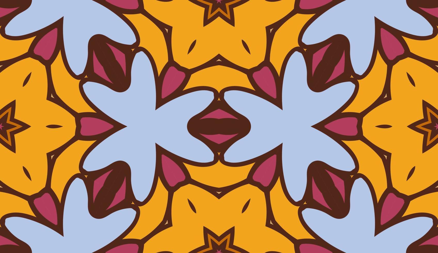 abstracte kleurrijke doodle geometrische naadloze bloemenpatroon. bloemen achtergrond. caleidoscoopmozaïek, geotegel van dunne lijnornament. vector