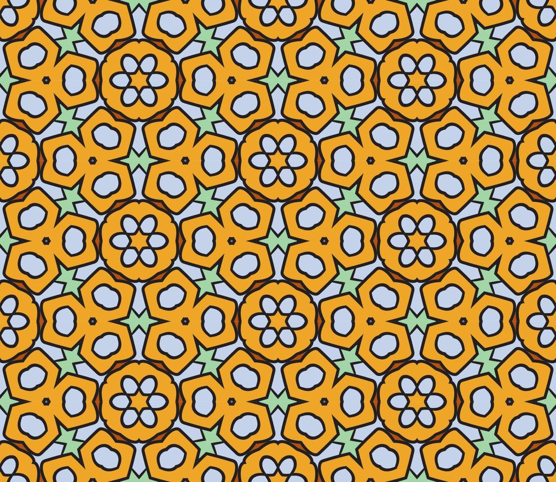 abstracte kleurrijke doodle geometrische naadloze bloemenpatroon. bloemen achtergrond. caleidoscoopmozaïek, geotegel van dunne lijnornament. vector