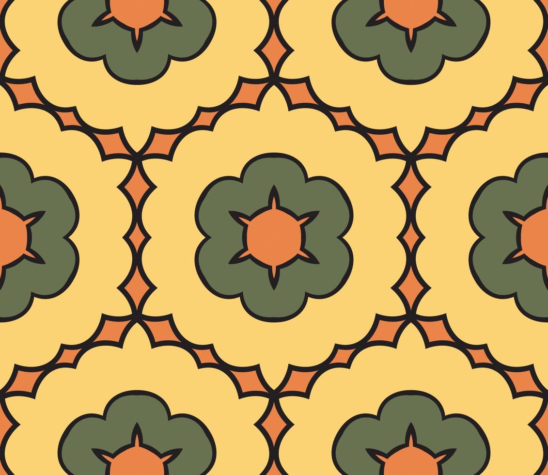 abstracte kleurrijke doodle geometrische naadloze bloemenpatroon. bloemen achtergrond. caleidoscoopmozaïek, geotegel van dunne lijnornament. vector