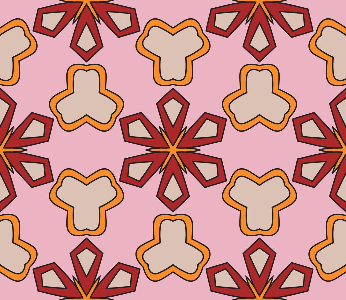 abstracte kleurrijke doodle geometrische naadloze bloemenpatroon. bloemen achtergrond. caleidoscoopmozaïek, geotegel van dunne lijnornament. vector