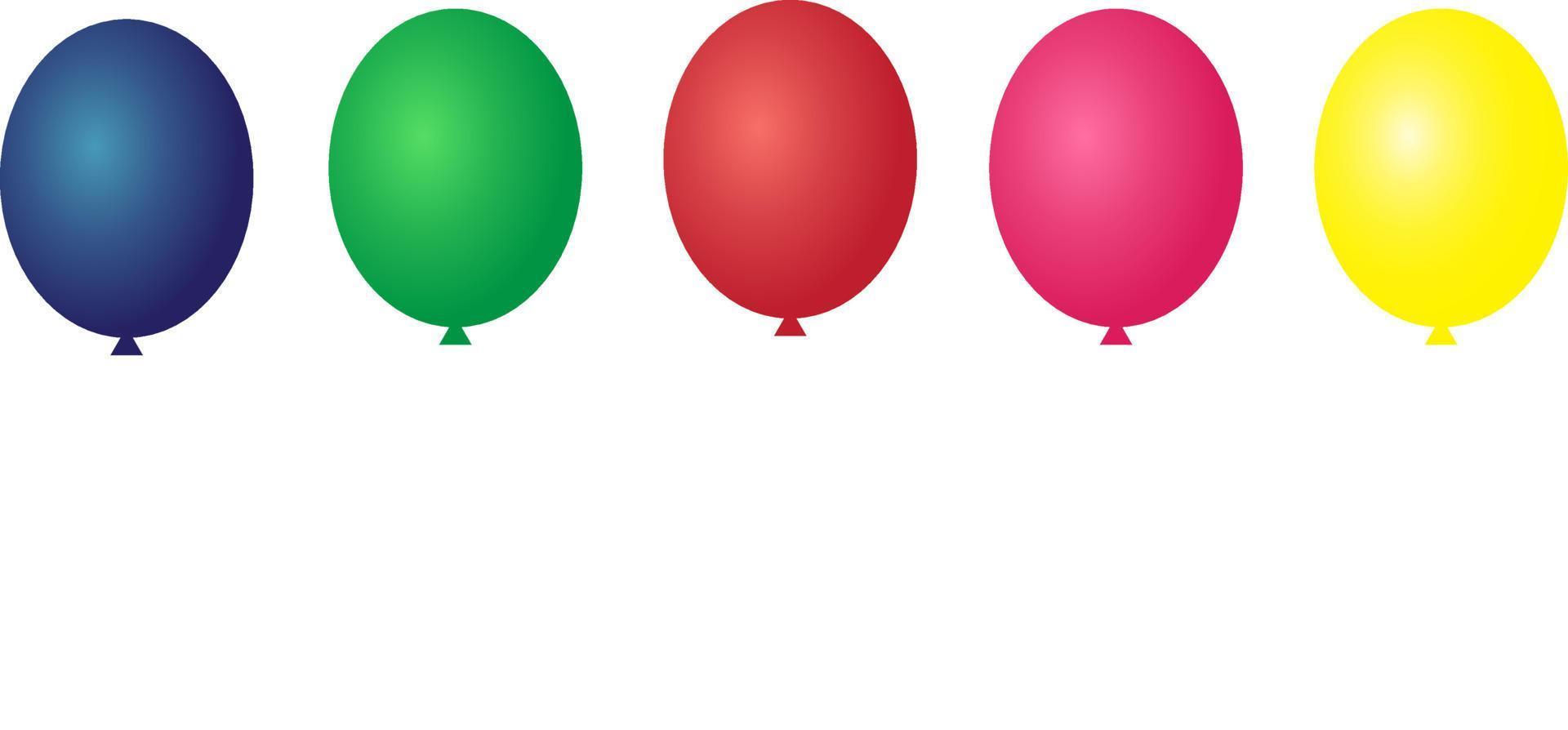 gekleurde ballonnen op de transparante achtergrond. geschikt voor feest, vieren, festival, verjaardag en gelukkige verjaardag ornament vector