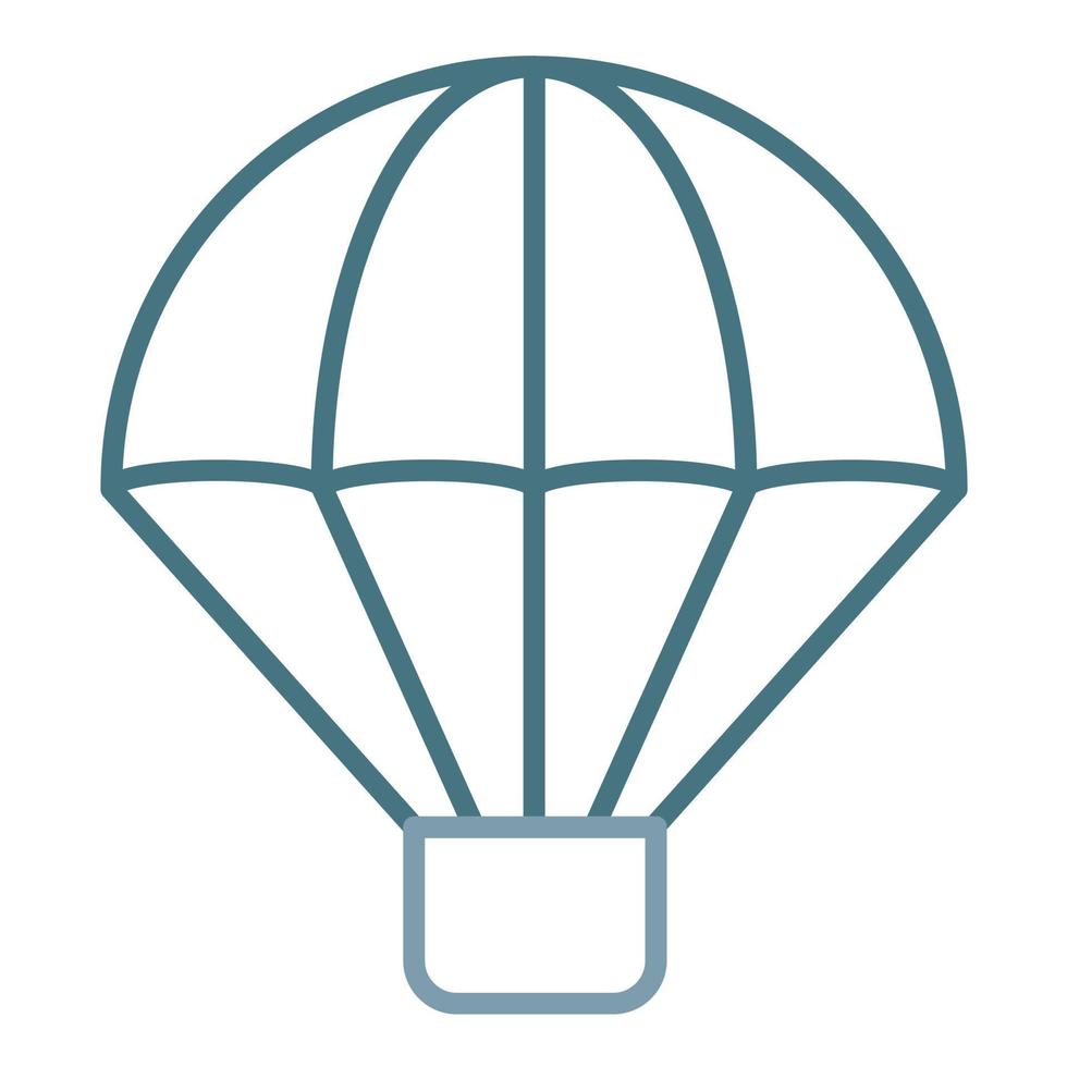 leger parachute lijn twee kleuren icoon vector