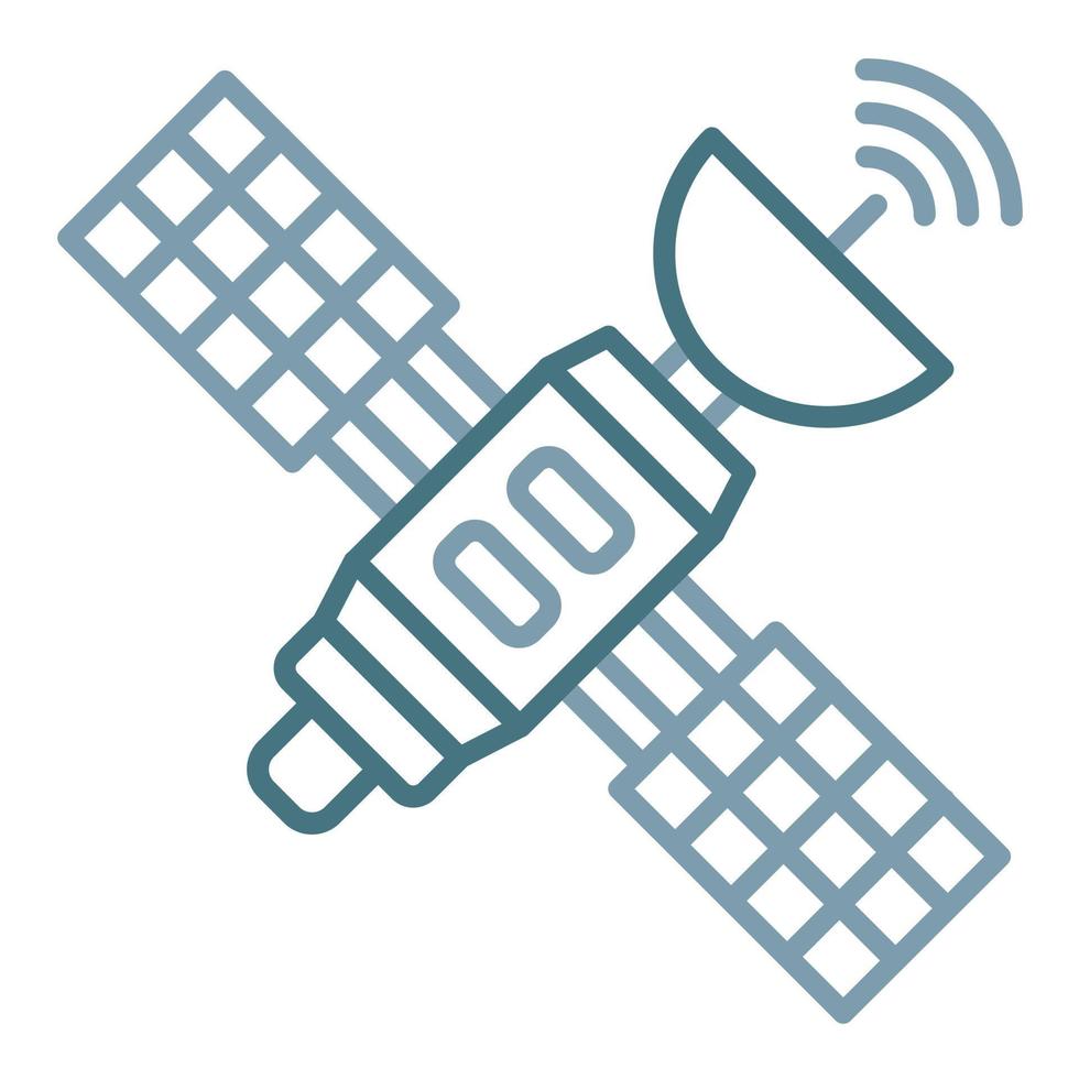 ruimte satelliet lijn twee kleuren icoon vector