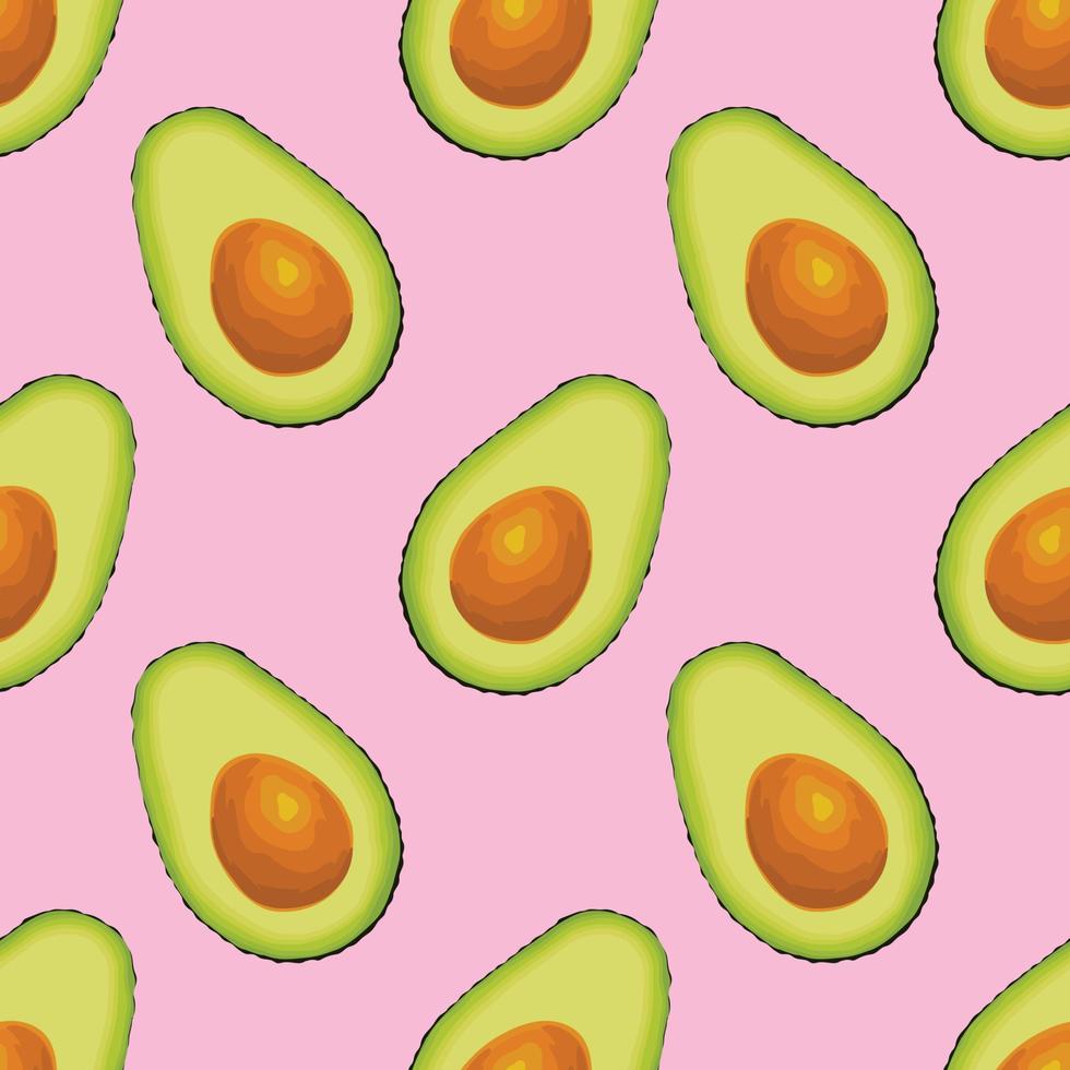 avocado hand tekenen plantaardig patroon ontwerp vector