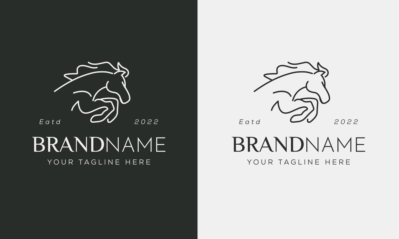 paard logo lineaire pictogramstijl. vector logo ontwerpsjablonen