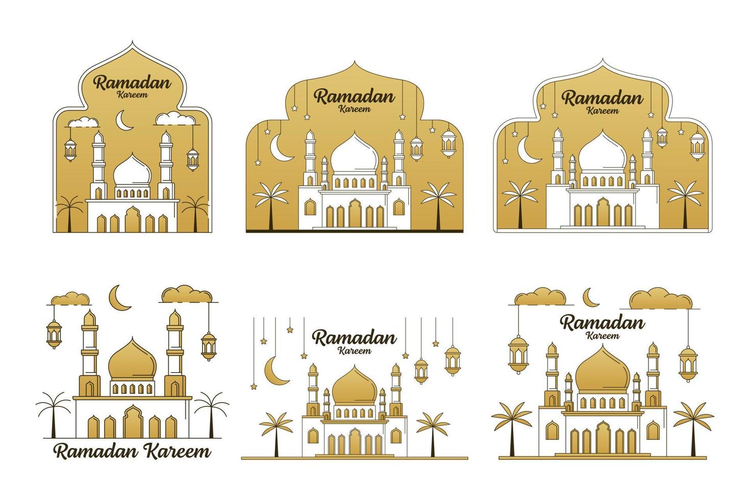 ramadan kareem vector ontwerp illustratie monoline of lijn kunststijl