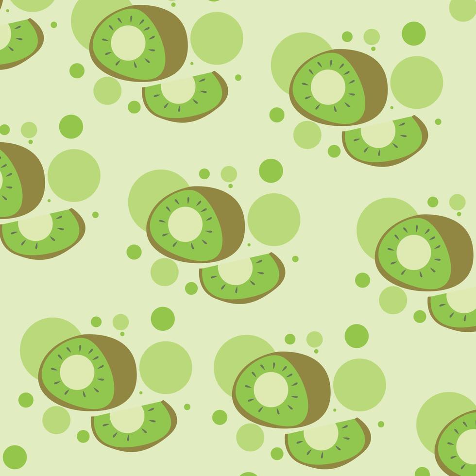 schattig groen vers kiwifruitpatroon. geschikt voor huisachtergrondontwerp, liefdeskaarten, dekens en geschenkverpakkingen vector
