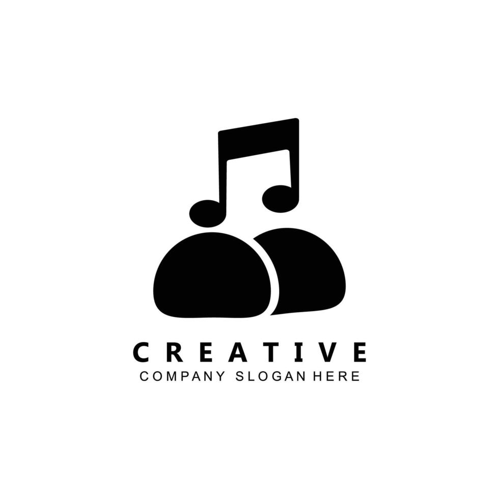 eenvoudig muziek ritme noot logo vector symbool
