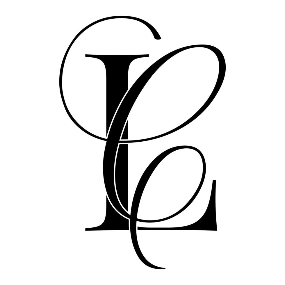 lc, cl, monogramlogo. kalligrafisch handtekeningpictogram. bruiloft logo monogram. moderne monogram symbool. koppels logo voor bruiloft vector