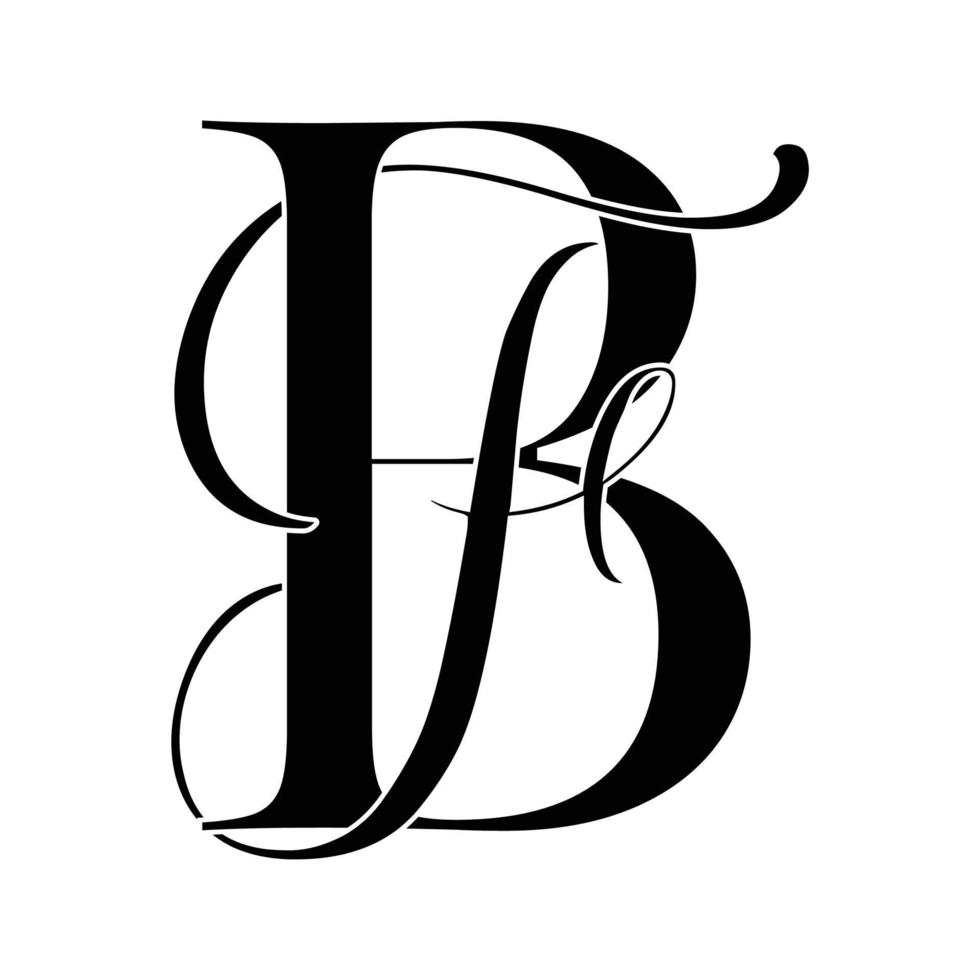 bf, fb, monogram-logo. kalligrafisch handtekeningpictogram. bruiloft logo monogram. moderne monogram symbool. koppels logo voor bruiloft vector