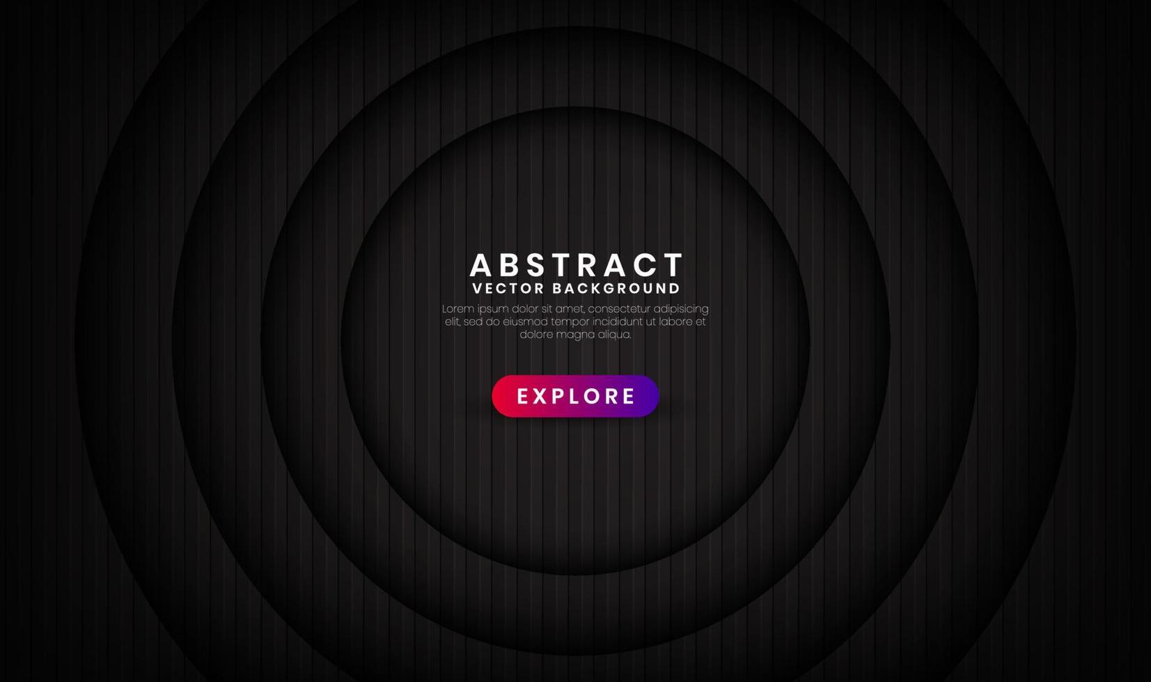 3D-zwarte luxe abstracte achtergrond overlap laag op donkere ruimte met houten cirkel getextureerde effect decoratie. grafisch ontwerpelement toekomstig stijlconcept voor flyer, banner, brochure of bestemmingspagina vector