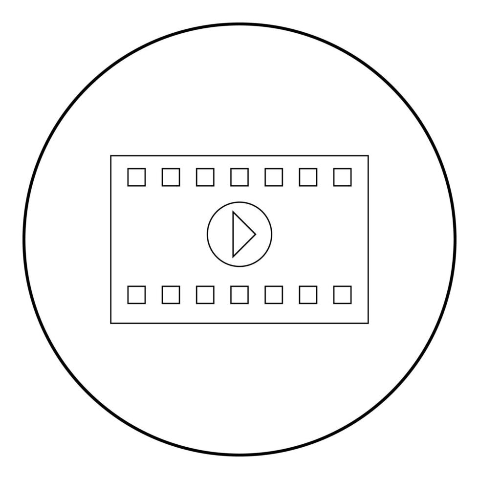 een frame uit een film het zwarte kleurpictogram in cirkel of rond vector