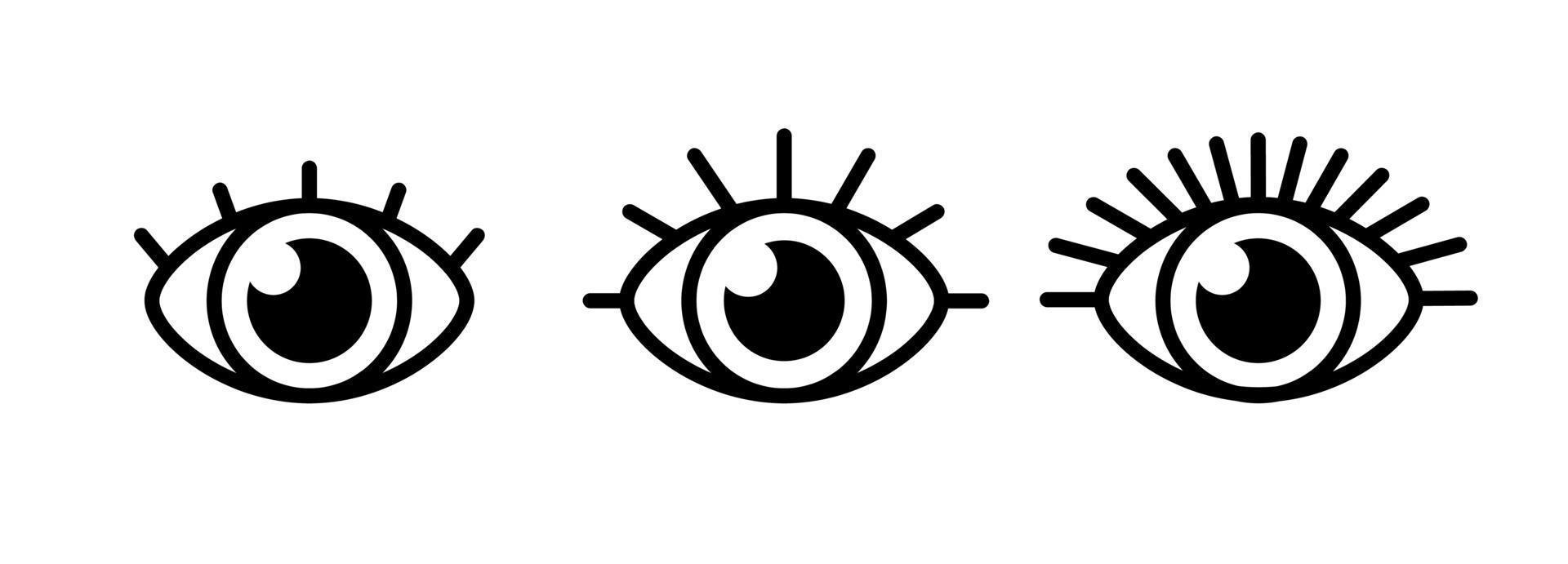 moderne lashed eye icon set. creatief oogpictogram in moderne lijnstijl voor uw web mobiele app logo-ontwerp. pictogram geïsoleerd op een witte achtergrond. bewerkbare lineaire set, pixel perfecte vectorafbeeldingen. vector