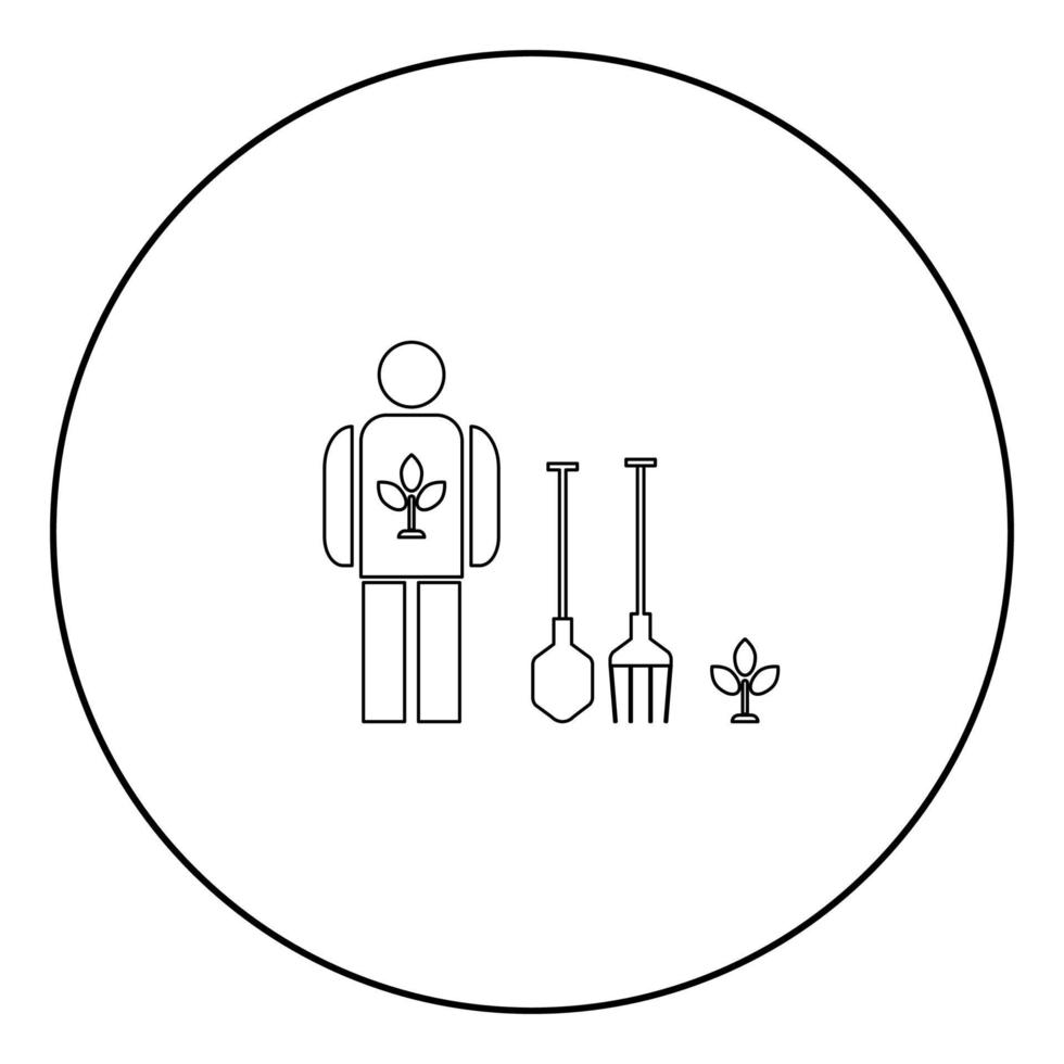 gazononderhoud pictogram zwarte kleur in cirkel vector