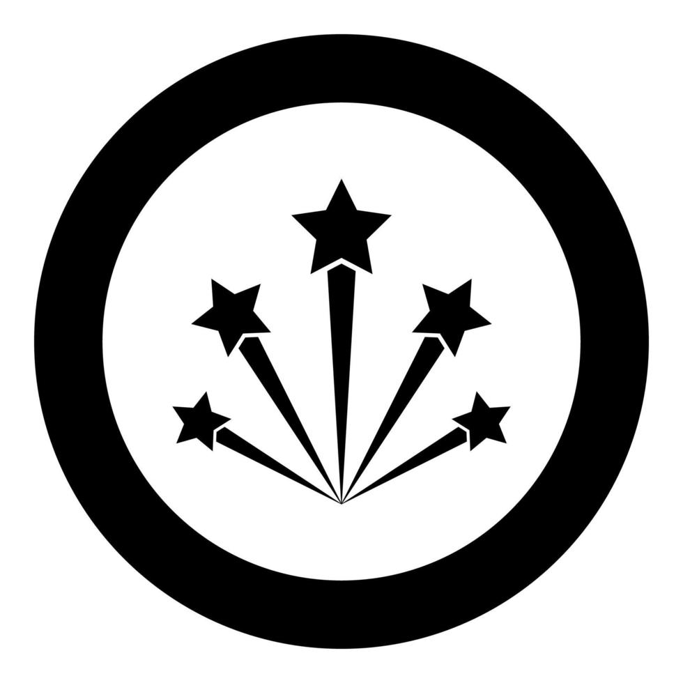 groet vuurwerk pictogram zwarte kleur in cirkel ronde vector