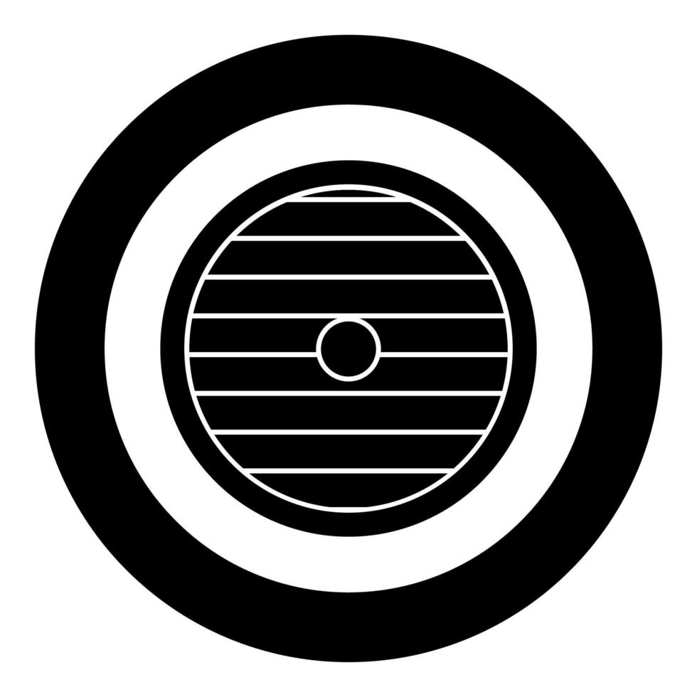 Viking schild pictogram zwarte kleur vector in cirkel ronde illustratie vlakke stijl afbeelding