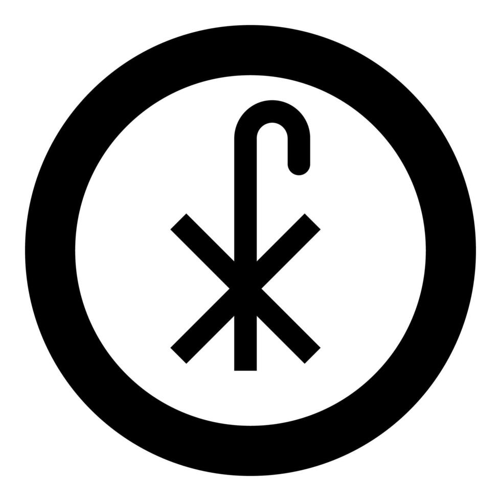 kruis monogram x symbool heilige pastoor teken religieus kruis pictogram in cirkel ronde zwarte kleur vector illustratie vlakke stijl afbeelding