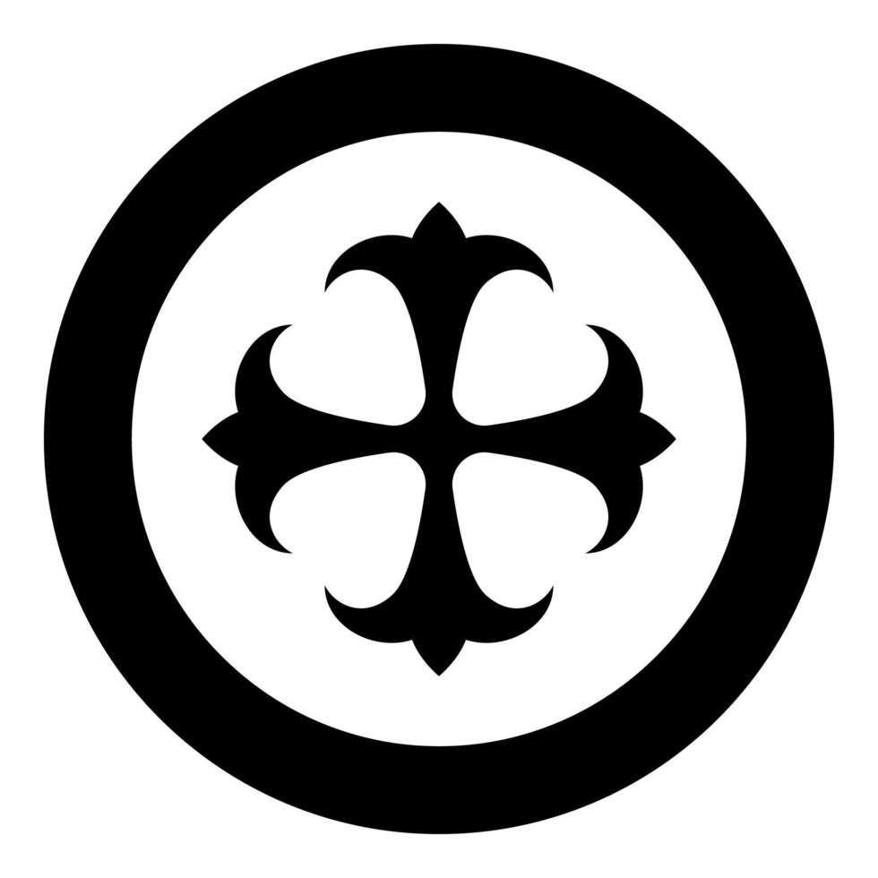 symbool veld lelie kreen sterk kruis monogram dokonstantinovsky symbool van de apostel anker hoop teken religieus kruis pictogram in cirkel ronde zwarte kleur vector illustratie vlakke stijl afbeelding