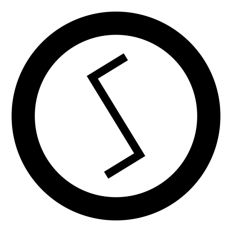 sowull rune sol zon symbool pictogram zwarte kleur vector in cirkel ronde illustratie vlakke stijl afbeelding