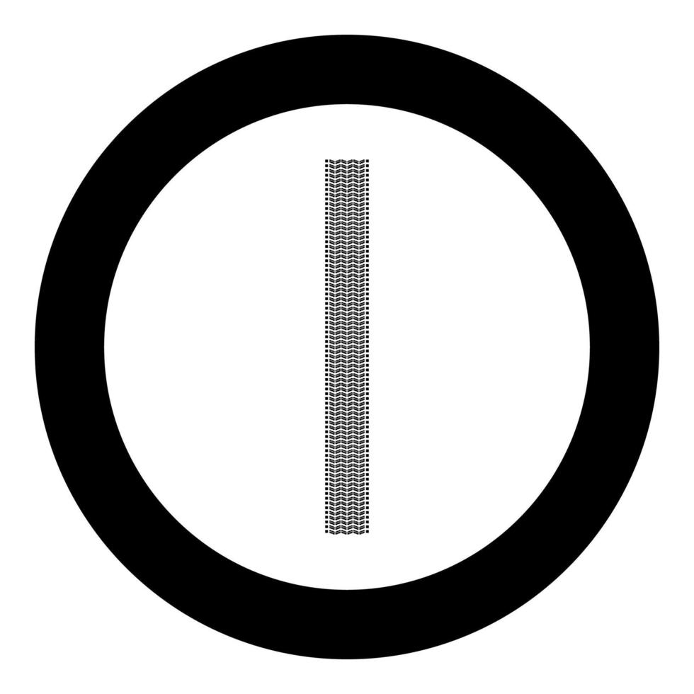 print wiel kronkelende spoor van banden track pictogram in cirkel ronde zwarte kleur vector illustratie afbeelding solide overzicht stijl