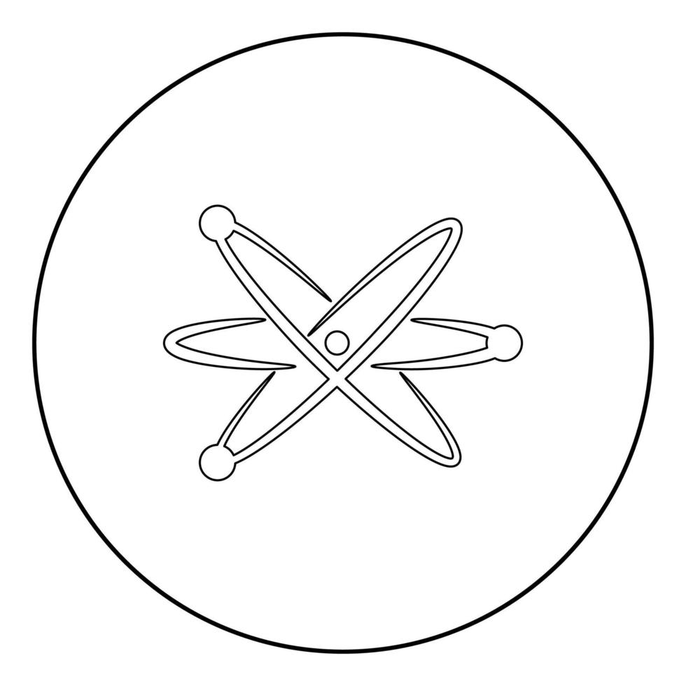 atoompictogram zwarte kleur in cirkel vector