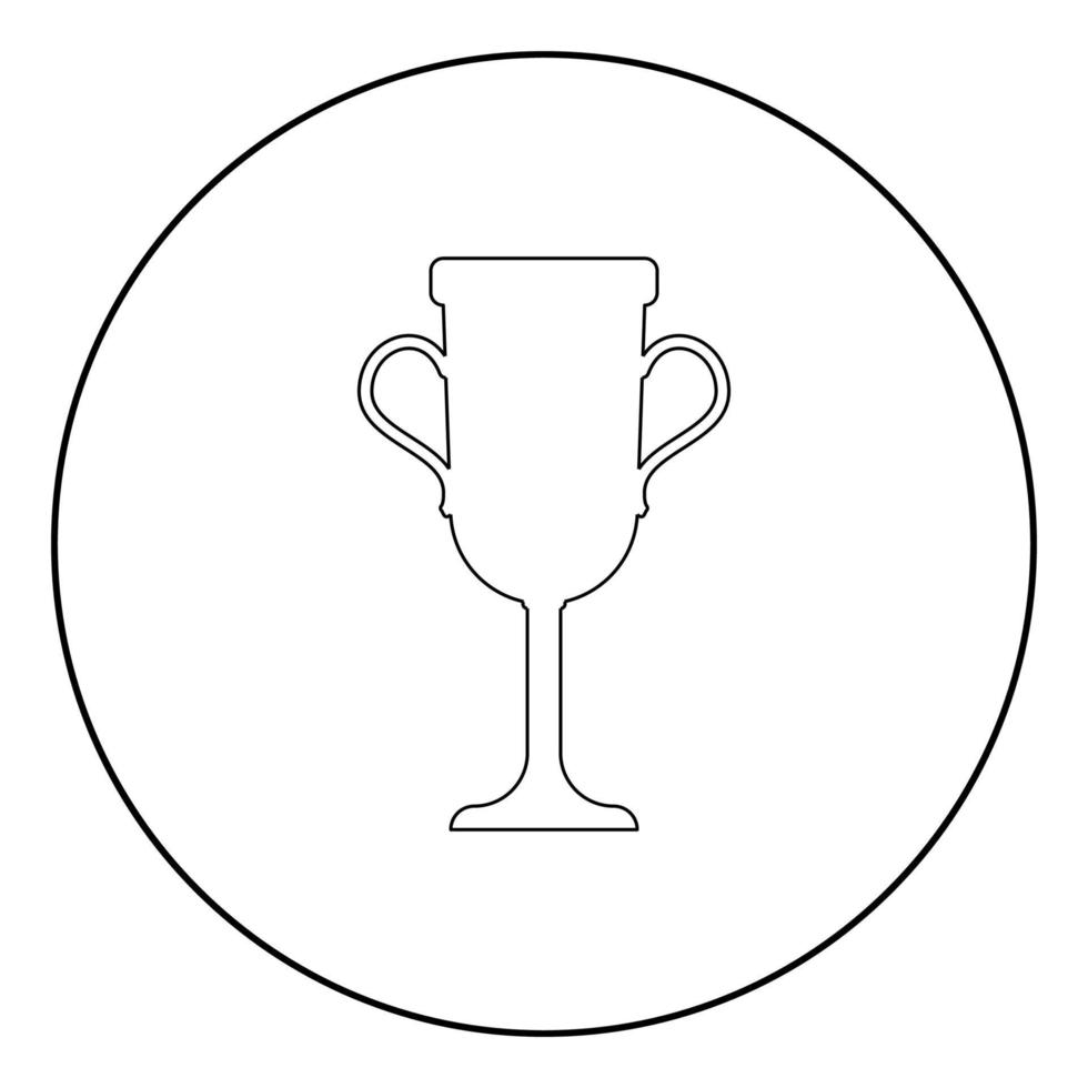 trofee beker pictogram zwarte kleur in cirkel vector