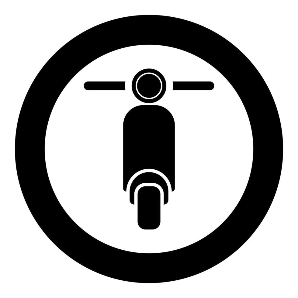 scooter motorfiets motobike levering concept bromfiets verzending pictogram in cirkel ronde zwarte kleur vector illustratie vlakke stijl afbeelding