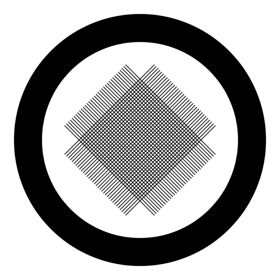 raster van lijnen symbool van stof pictogram in cirkel ronde zwarte kleur vector illustratie vlakke stijl afbeelding