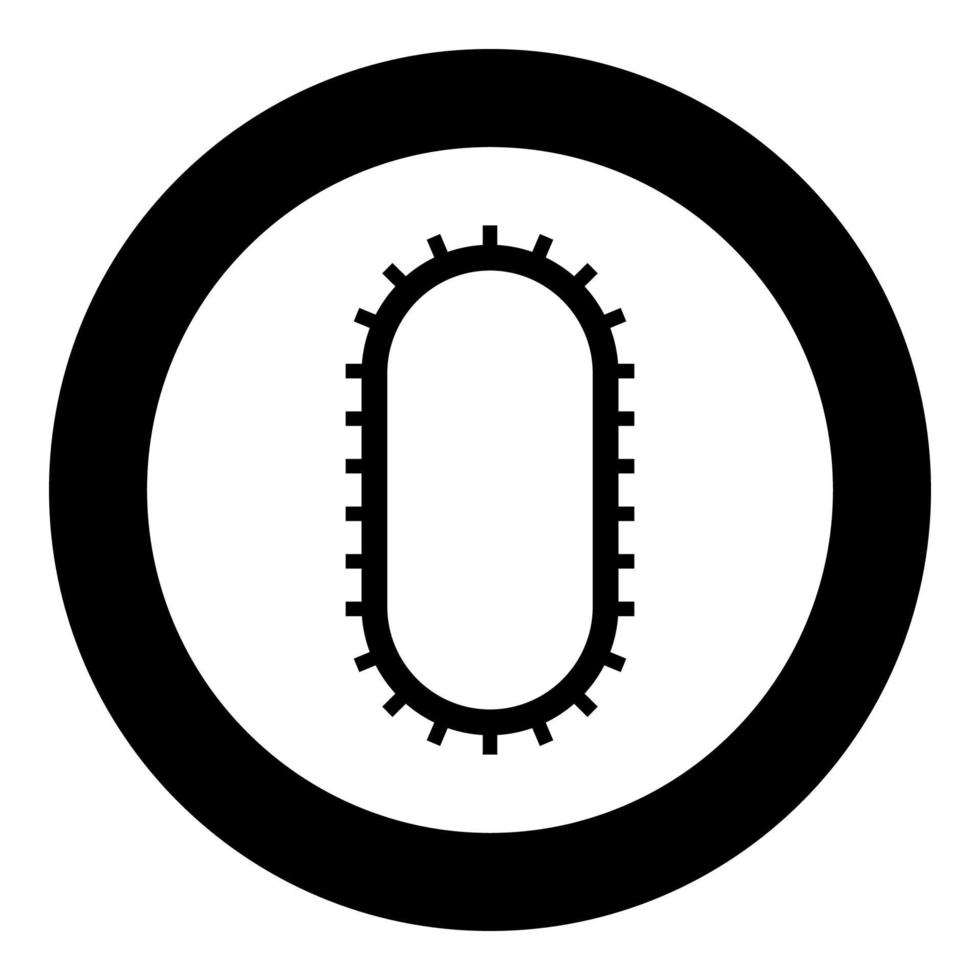 riem voor motor wasmachine cambelt schietloze riem pictogram in cirkel ronde zwarte kleur vector illustratie solide omtrek stijl afbeelding