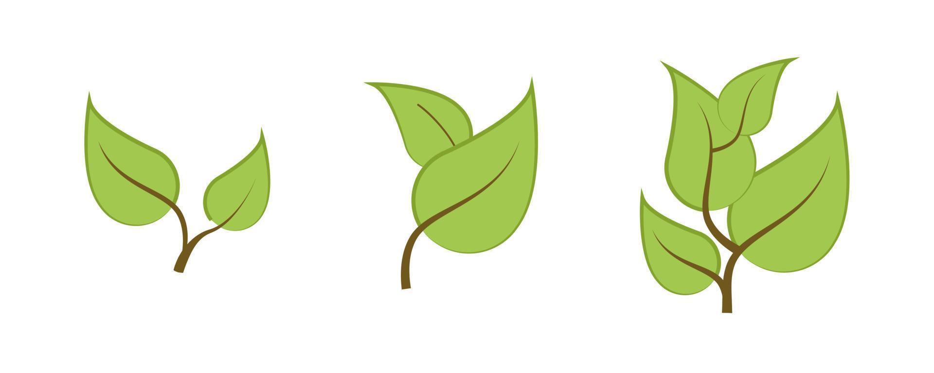 gras, boom en takken vector icon set. bevat symbolen als plant, blad. bewerkbare streek. kleurrijke pictogramserie.