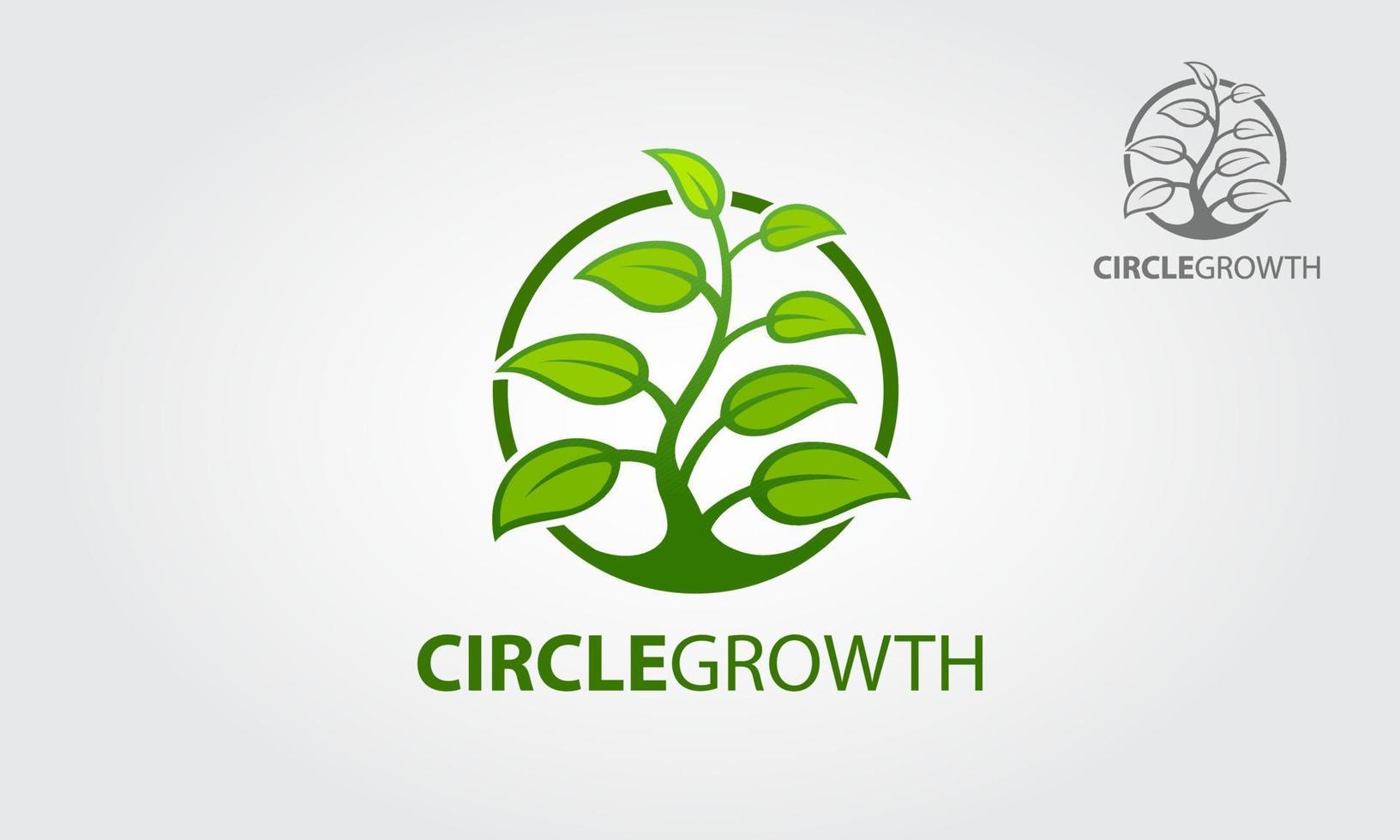 cirkel groei vector logo sjabloon. cirkel boom vector logo deze prachtige boom is een symbool van leven, schoonheid, groei, kracht en een goede gezondheid.