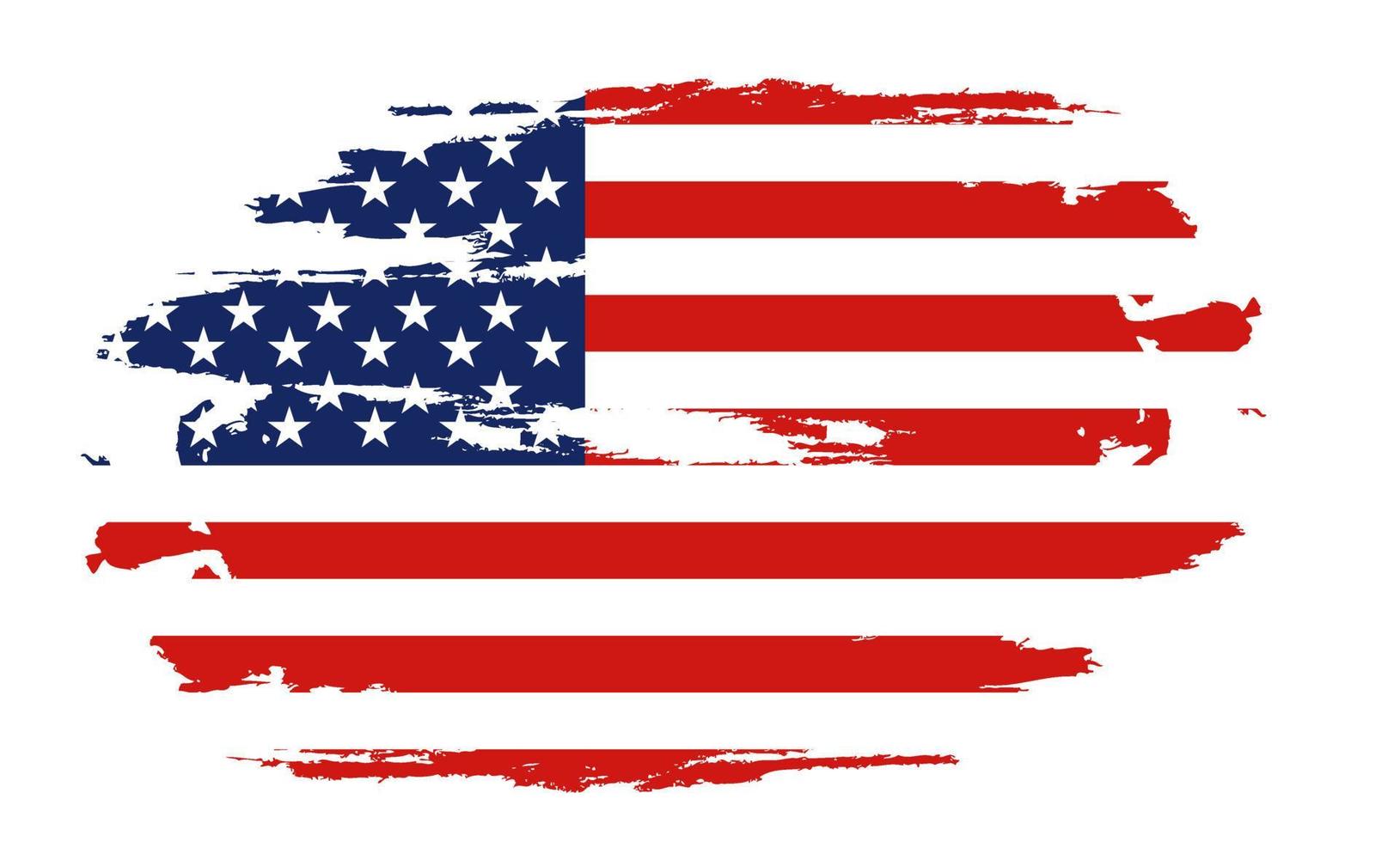 vlag van de verenigde staten van amerika, borstel achtergrond. usa vlag borstel vector. gelukkige 4 juli usa onafhankelijkheidsdag wenskaart. belettering en Amerikaanse vlag grunge brush verf achtergrond. vector