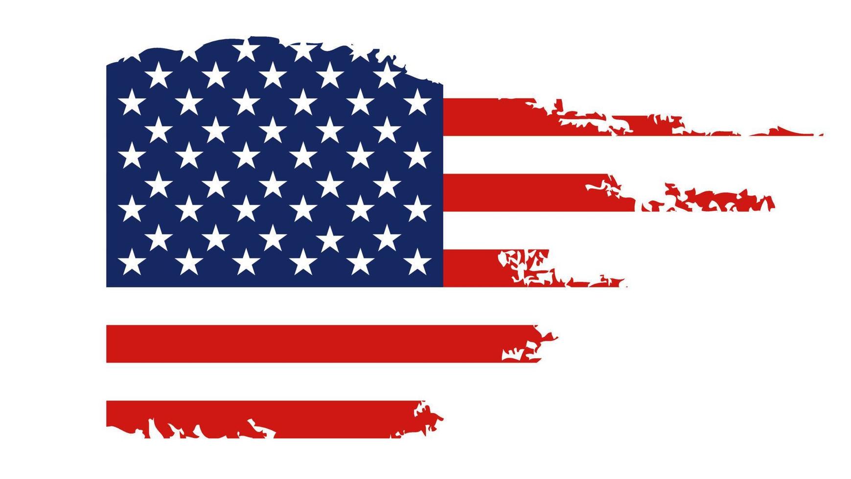 vlag van de verenigde staten van amerika, borstel achtergrond. usa vlag borstel vector. gelukkige 4 juli usa onafhankelijkheidsdag wenskaart. belettering en Amerikaanse vlag grunge brush verf achtergrond. vector