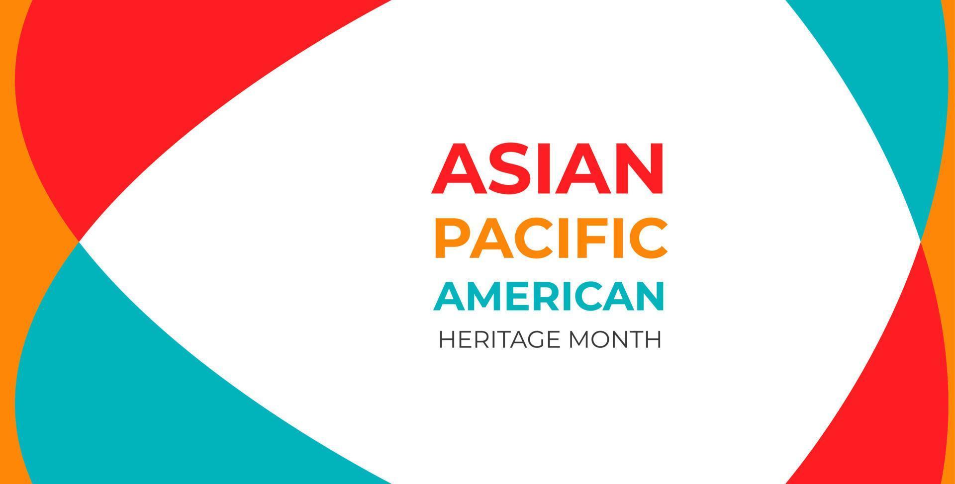 Aziatische Amerikaanse en Pacific Islander Heritage Month. vectorbanner voor sociale media, kaart, poster. illustratie met tekst, chinese lantaarn. aziatische pacific amerikaanse erfgoed maand achtergrond. vector