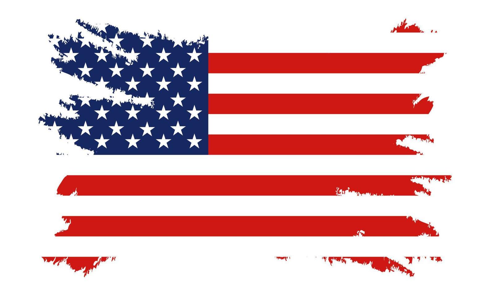 vlag van de verenigde staten van amerika, borstel achtergrond. usa vlag borstel vector. gelukkige 4 juli usa onafhankelijkheidsdag wenskaart. belettering en Amerikaanse vlag grunge brush verf achtergrond. vector