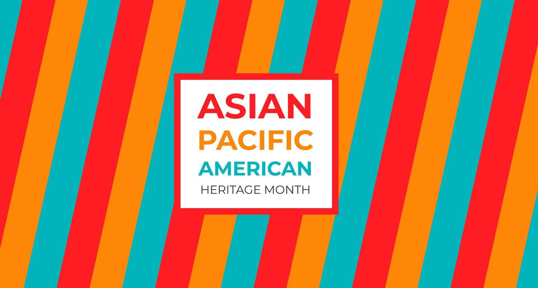 Aziatische Amerikaanse en Pacific Islander Heritage Month. vectorbanner voor sociale media, kaart, poster. illustratie met tekst, chinese lantaarn. aziatische pacific amerikaanse erfgoed maand achtergrond. vector