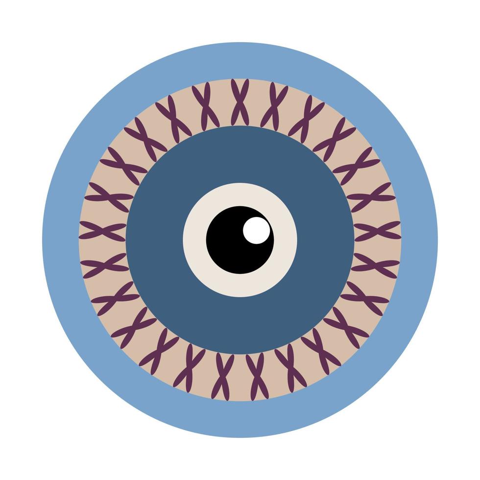 boho talisman van het boze oog. occulte mystieke beschermende amulet. moderne platte vectorillustratie geïsoleerd op een witte achtergrond vector