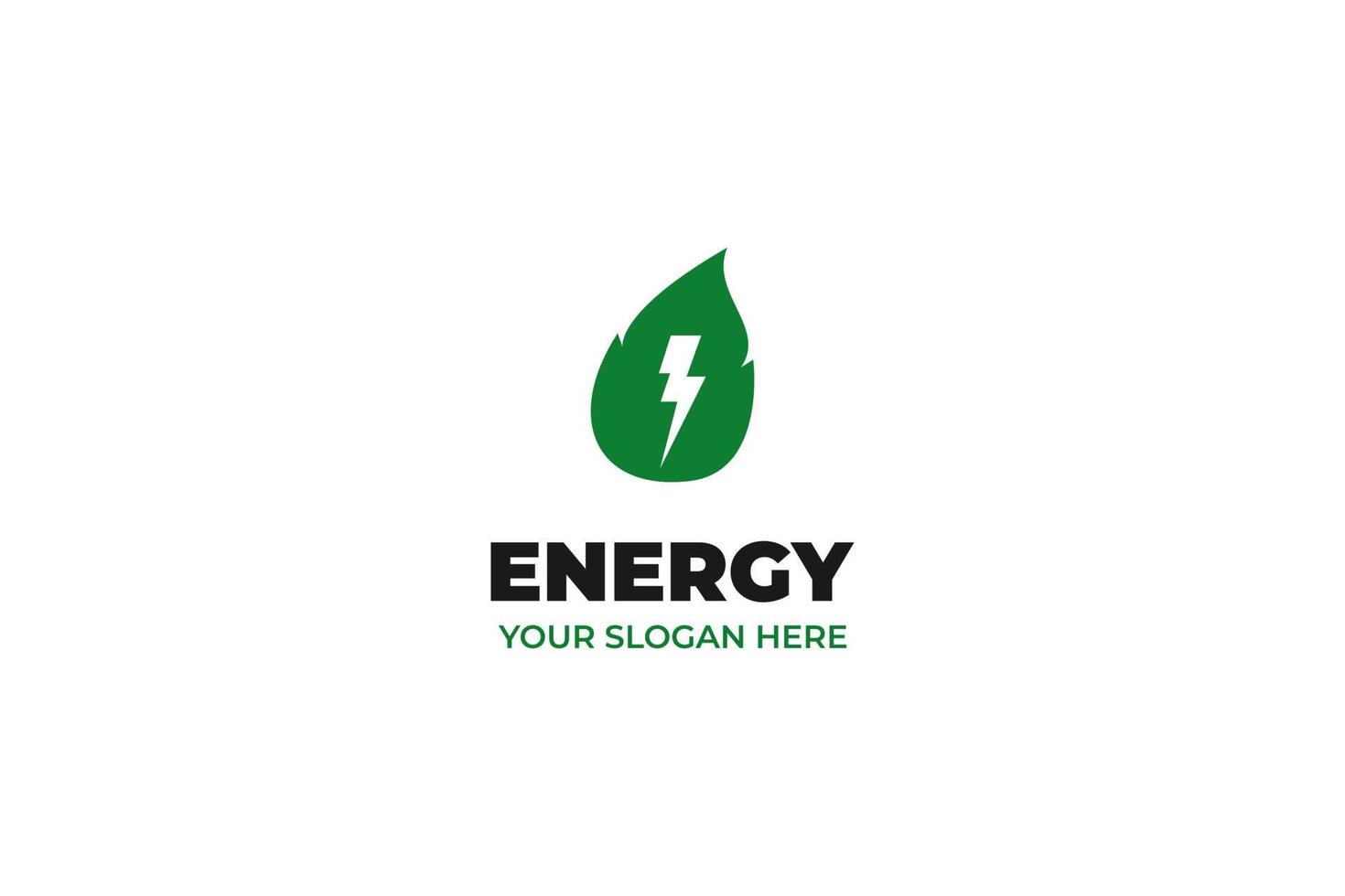 platte groene energie logo vector ontwerpsjabloon