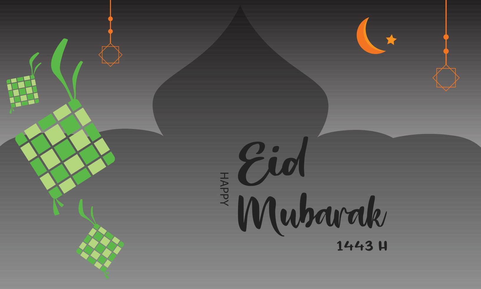 wenskaartillustratie voor eid mubarak vector