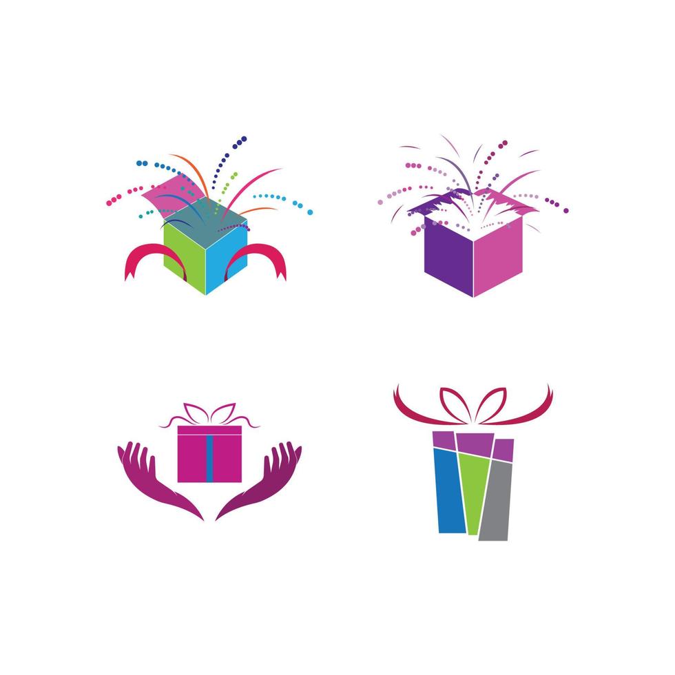 geschenkdoos, cadeauwinkel logo pictogram vector