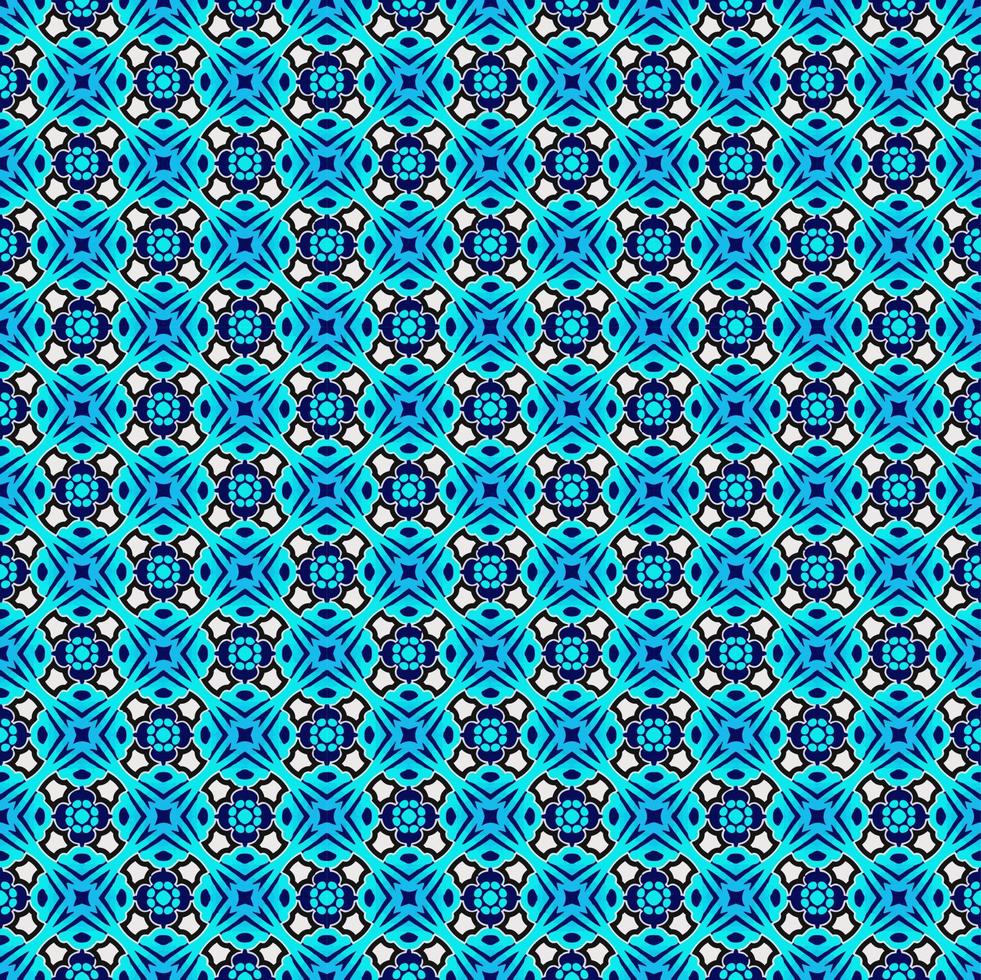 blauwe en witte kleur naadloze patroon textuur en sjabloon. veelkleurig. kleurrijk sier grafisch ontwerp. gekleurde mozaïek ornamenten. vector