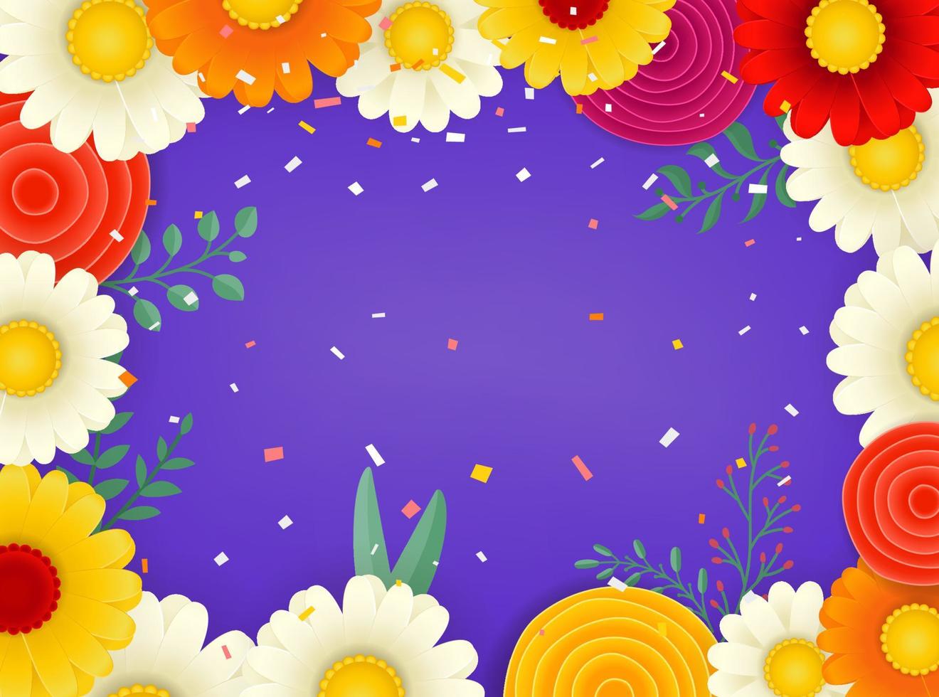 vector frame met kleur bloemen. kopieer ruimte voor een tekst