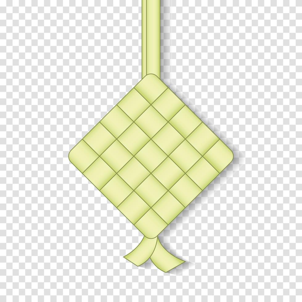 realistische 3D-ketupat. 3d ketupat rijst knoedel eid mubarak. ketupat pictogram illustratie. vector illustratie