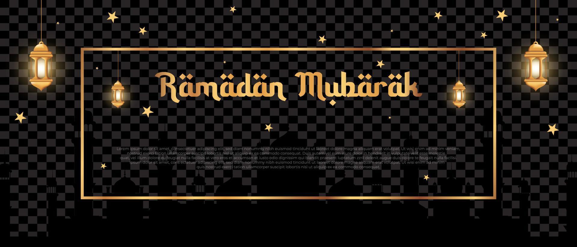 ramadan mubarak achtergrondontwerp voor wenskaart, spandoek, evenement of poster. islamitische achtergrond. vector illustratie