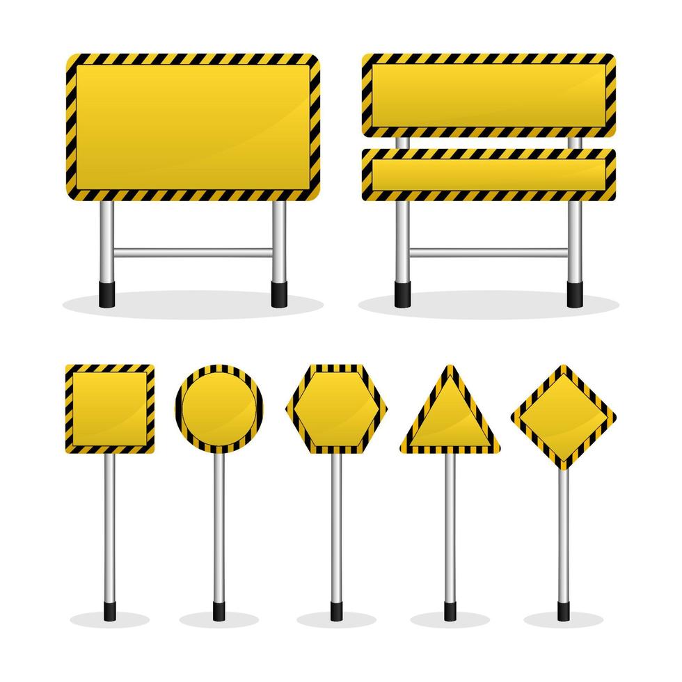verkeersbord gele zwarte lijn lege vector design collectie