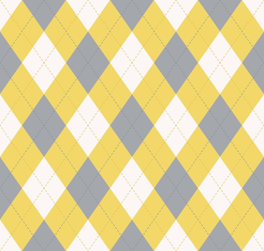 argyle geruite naadloze patroon moderne geel grijze kleur achtergrond. gebruik voor stof, textiel, interieurdecoratie-elementen, stoffering, verpakking. vector