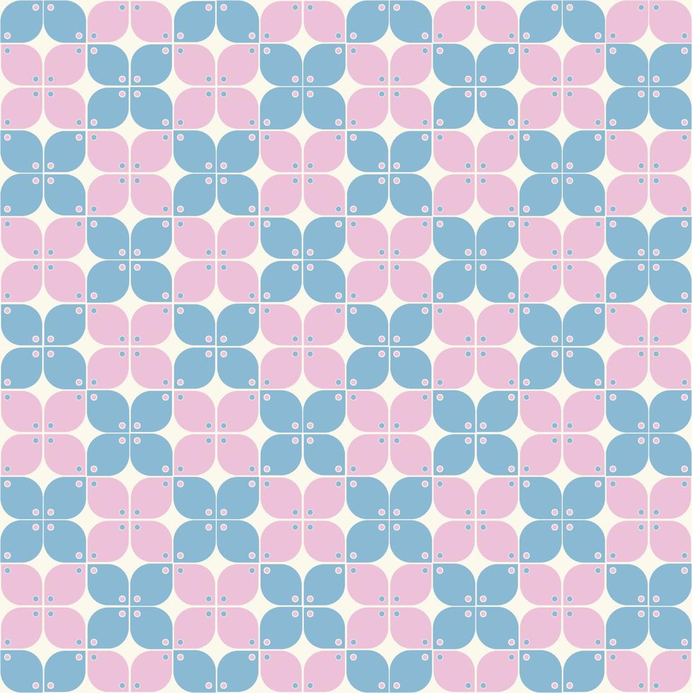 Indonesische batik kawung geometrische bloem vorm naadloze patroon vrouwelijke blauw roze kleur achtergrond. gebruik voor stof, textiel, interieurdecoratie-elementen, verpakking. vector
