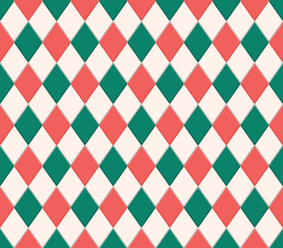 moderne vintage rood-groene kleur ruit ruitvorm naadloze patroon dimensionale textuur op crème achtergrond. gebruik voor stof, textiel, interieurdecoratie-elementen, stoffering, verpakking. vector