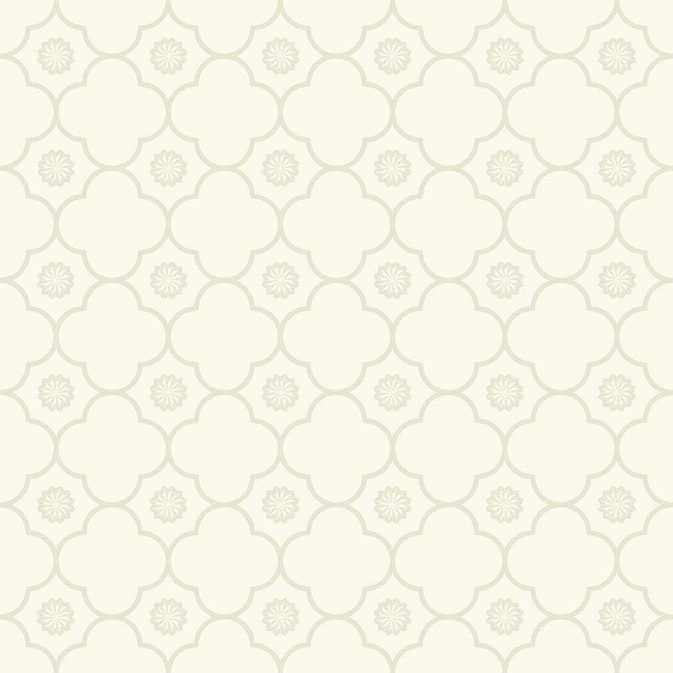 geometrische raster kleine bloem naadloze patroon crème grijze kleur achtergrond. eenvoudig Chinees-Portugees of peranakan patroon. gebruik voor stof, textiel, interieurdecoratie-elementen, stoffering. vector